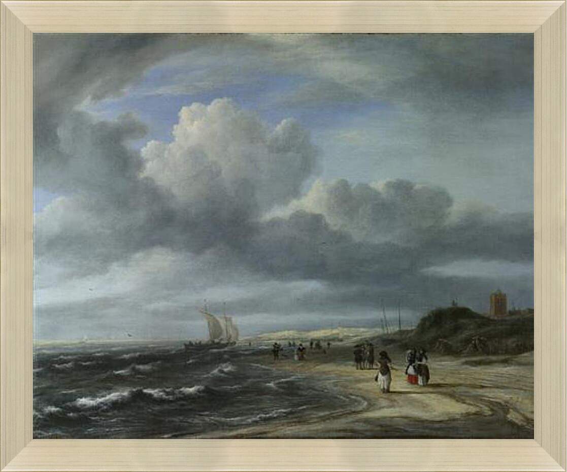 Картина в раме - The Shore at Egmond-aan-Zee. Якоб ван Рейсдал