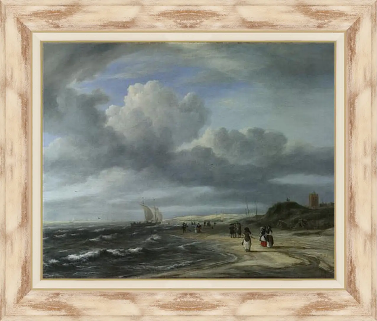 Картина в раме - The Shore at Egmond-aan-Zee. Якоб ван Рейсдал