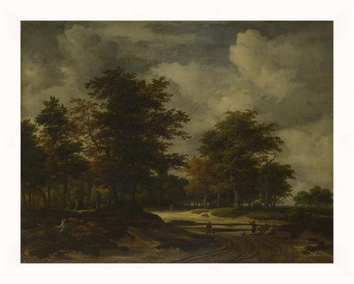 Картина в раме - A Road leading into a Wood. Якоб ван Рейсдал