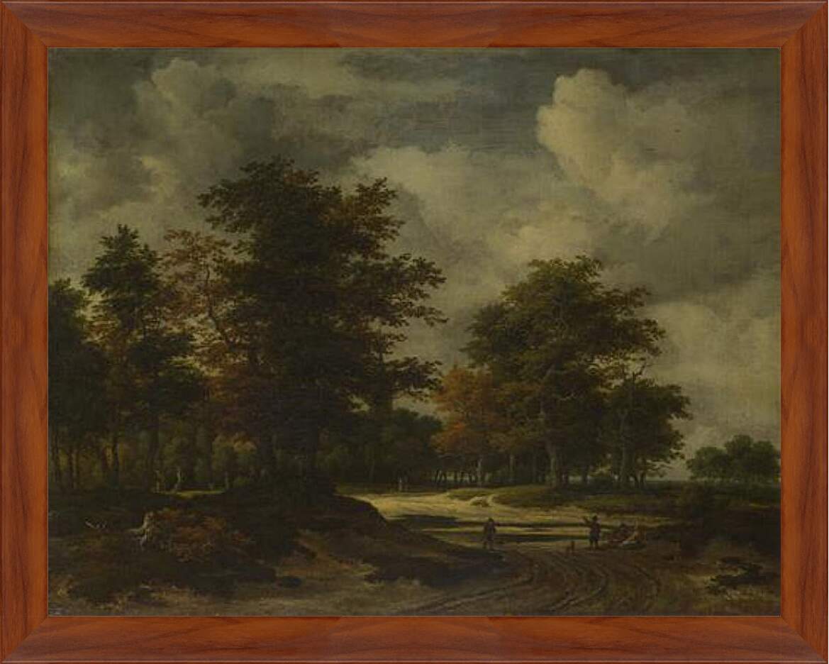 Картина в раме - A Road leading into a Wood. Якоб ван Рейсдал