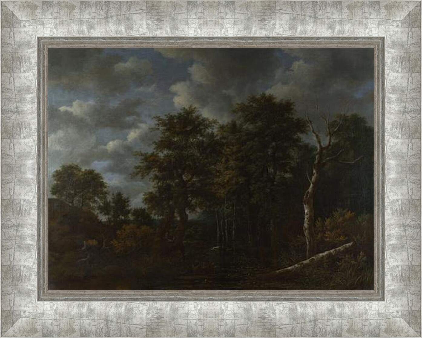 Картина в раме - A Pool surrounded by Trees. Якоб ван Рейсдал