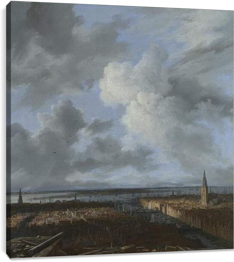 Постер и плакат - A Panoramic View of Amsterdam looking towards the IJ. Якоб ван Рейсдал