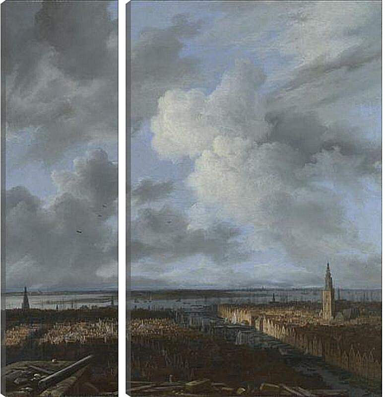Модульная картина - A Panoramic View of Amsterdam looking towards the IJ. Якоб ван Рейсдал