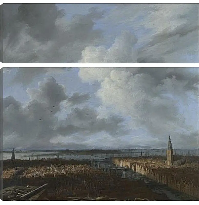 Модульная картина - A Panoramic View of Amsterdam looking towards the IJ. Якоб ван Рейсдал