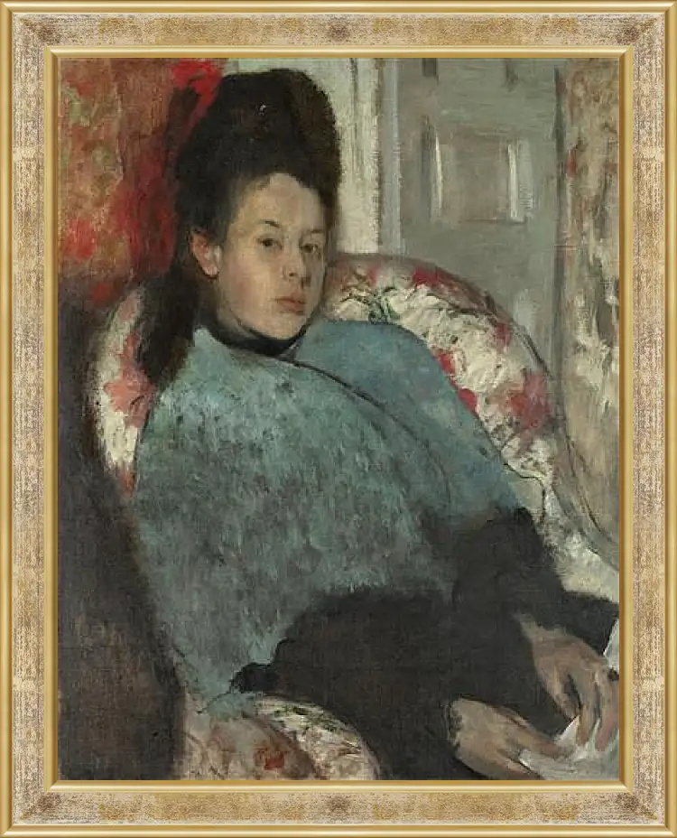 Картина в раме - Portrait of Elena Carafa. Эдгар Дега