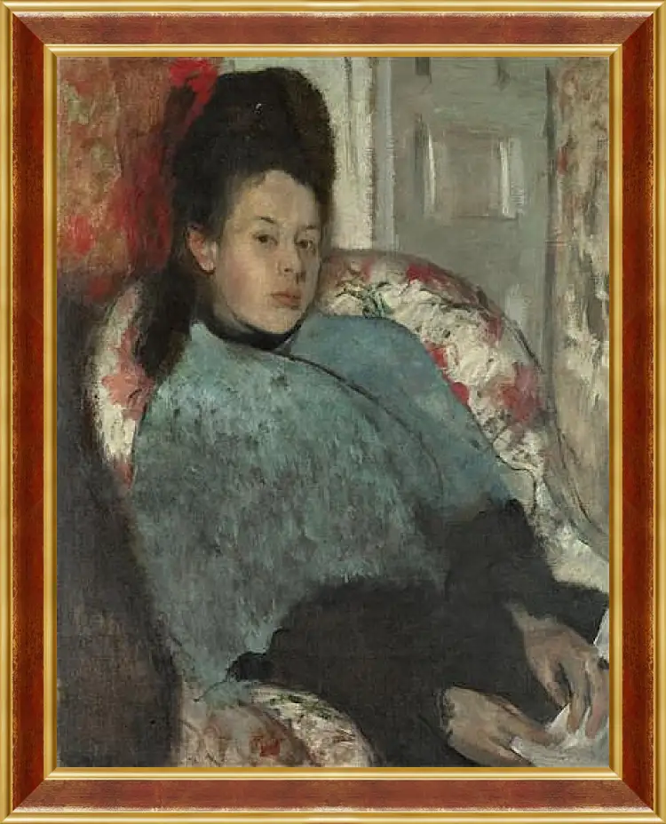 Картина в раме - Portrait of Elena Carafa. Эдгар Дега