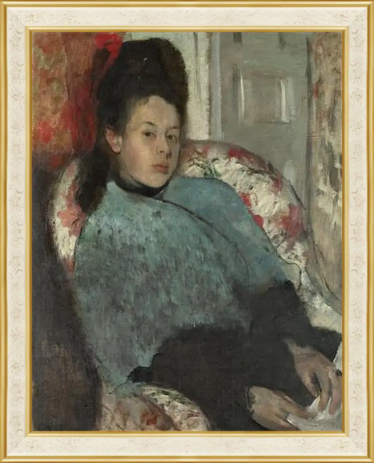 Картина в раме - Portrait of Elena Carafa. Эдгар Дега