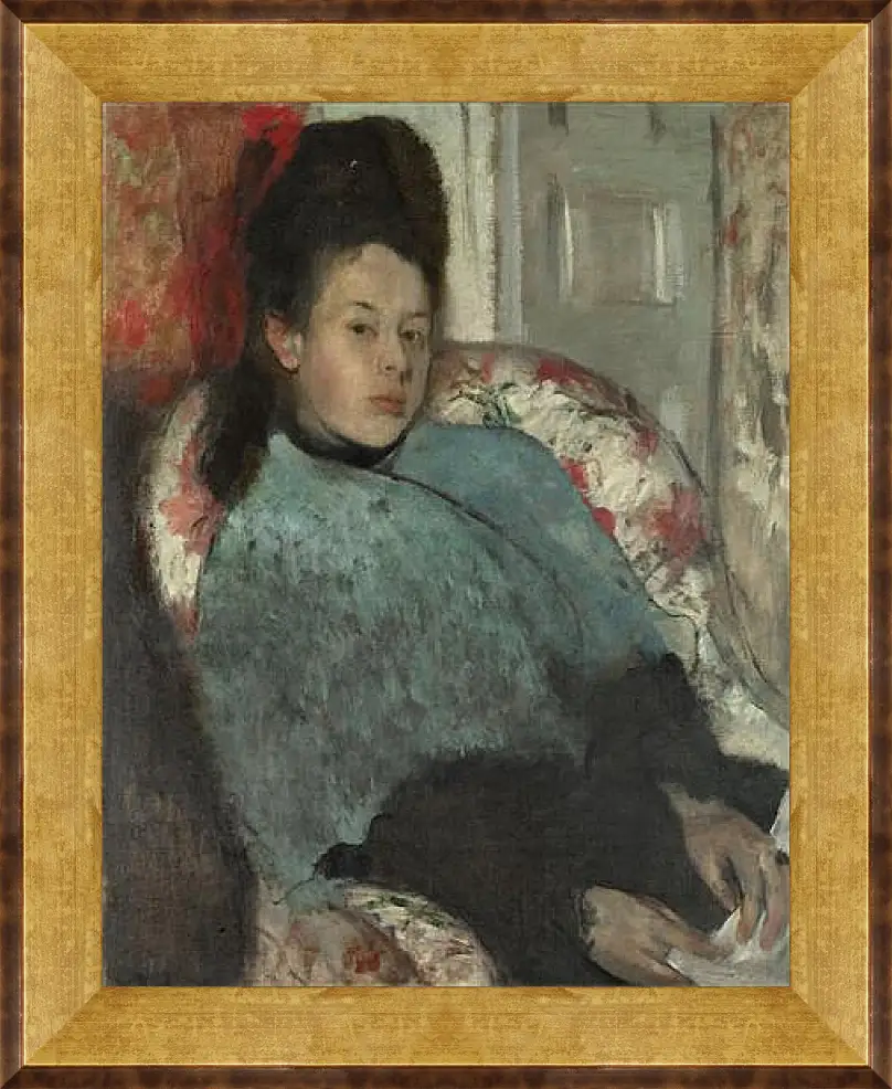 Картина в раме - Portrait of Elena Carafa. Эдгар Дега