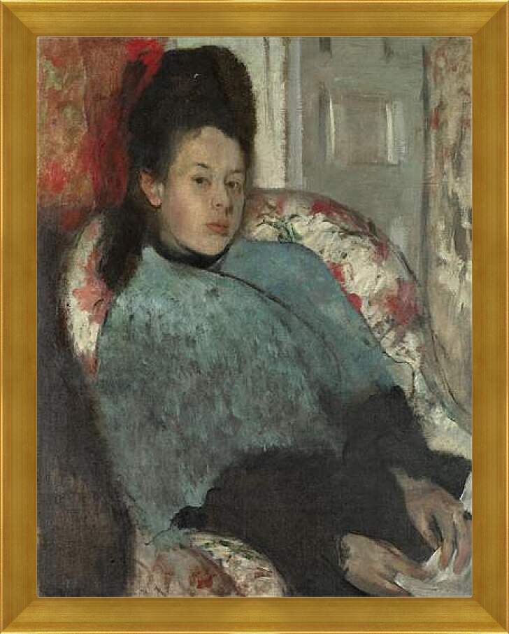 Картина в раме - Portrait of Elena Carafa. Эдгар Дега