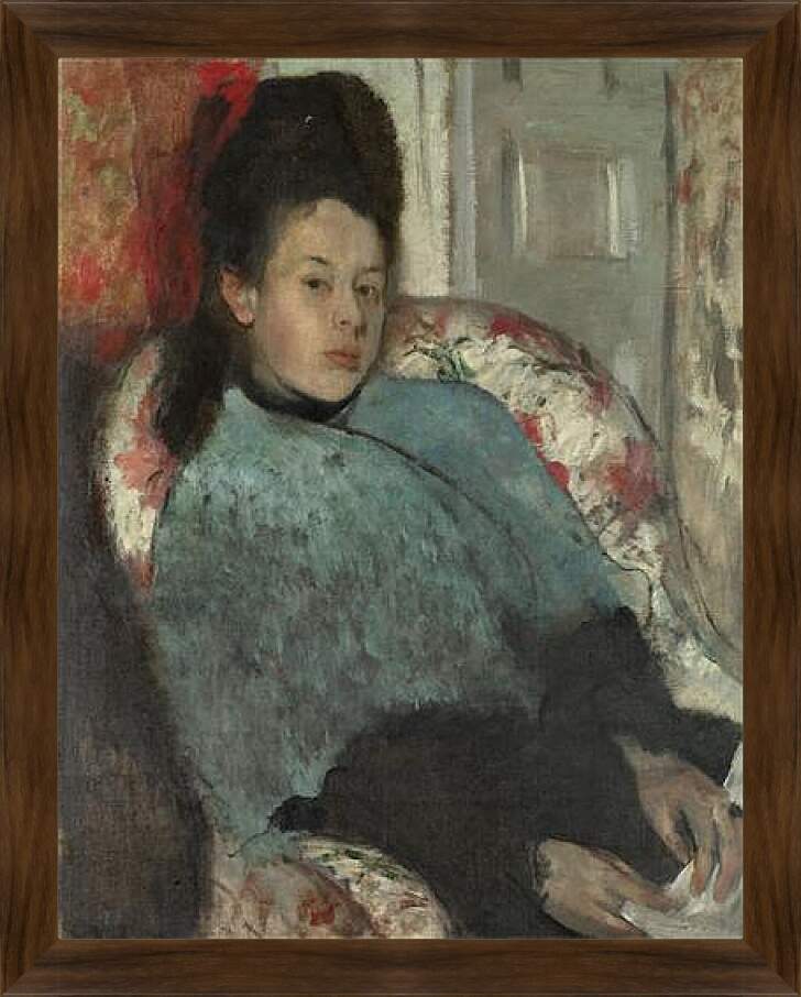 Картина в раме - Portrait of Elena Carafa. Эдгар Дега