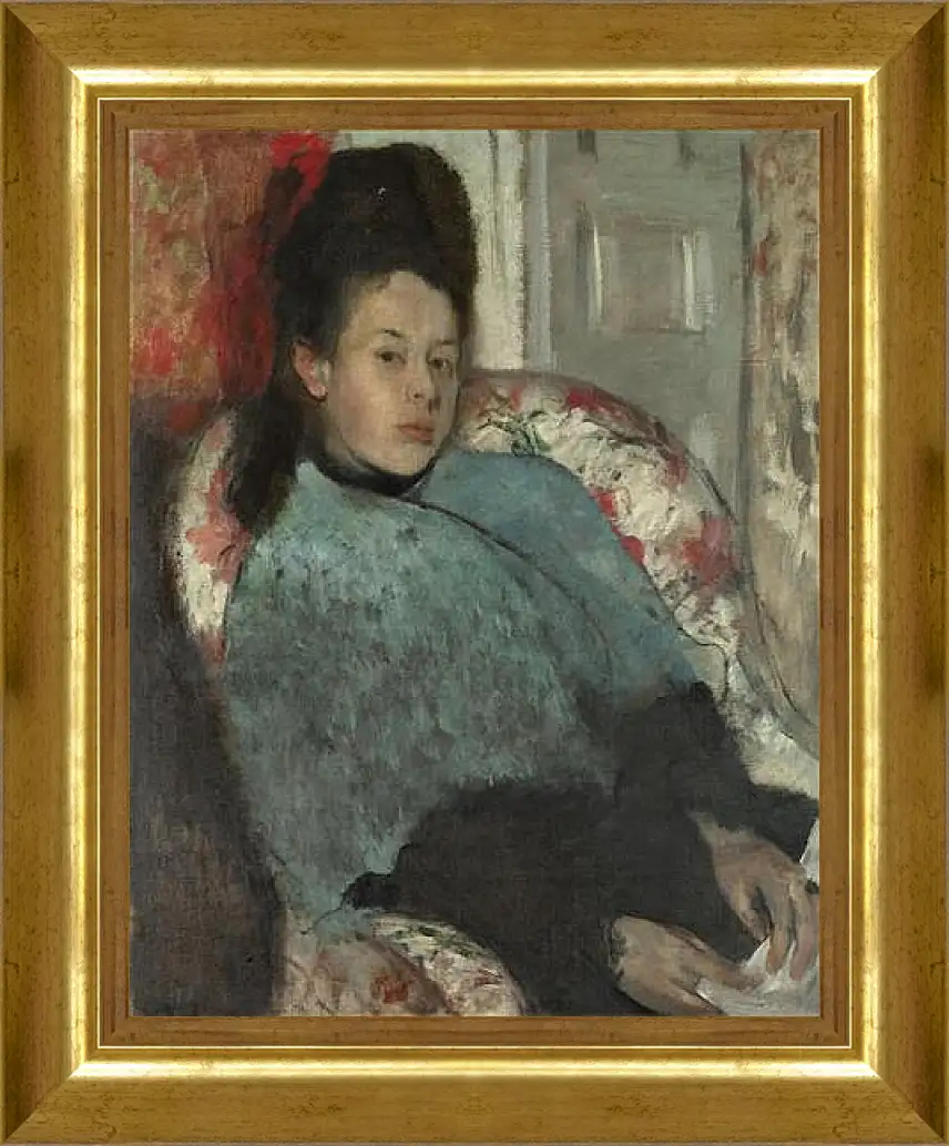 Картина в раме - Portrait of Elena Carafa. Эдгар Дега