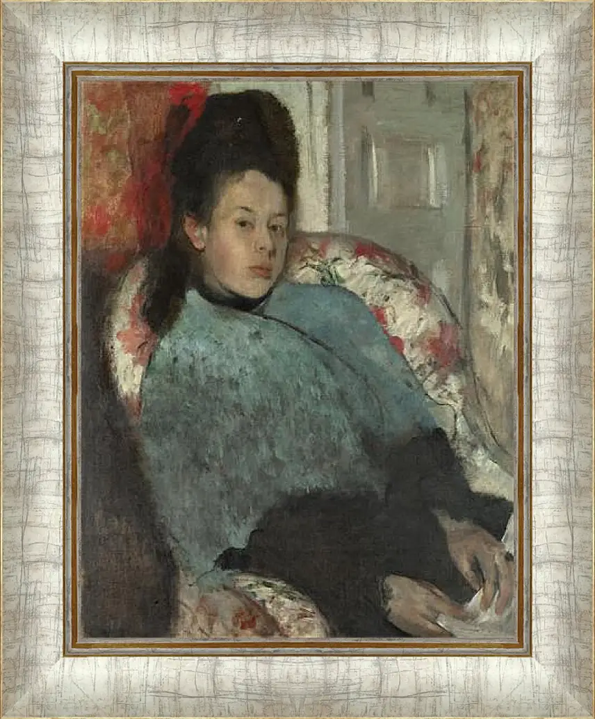 Картина в раме - Portrait of Elena Carafa. Эдгар Дега