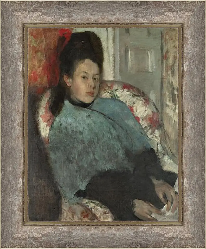 Картина в раме - Portrait of Elena Carafa. Эдгар Дега