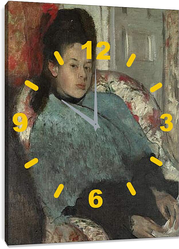 Часы картина - Portrait of Elena Carafa. Эдгар Дега