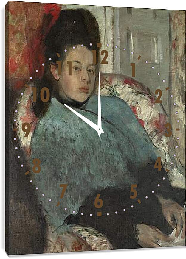 Часы картина - Portrait of Elena Carafa. Эдгар Дега