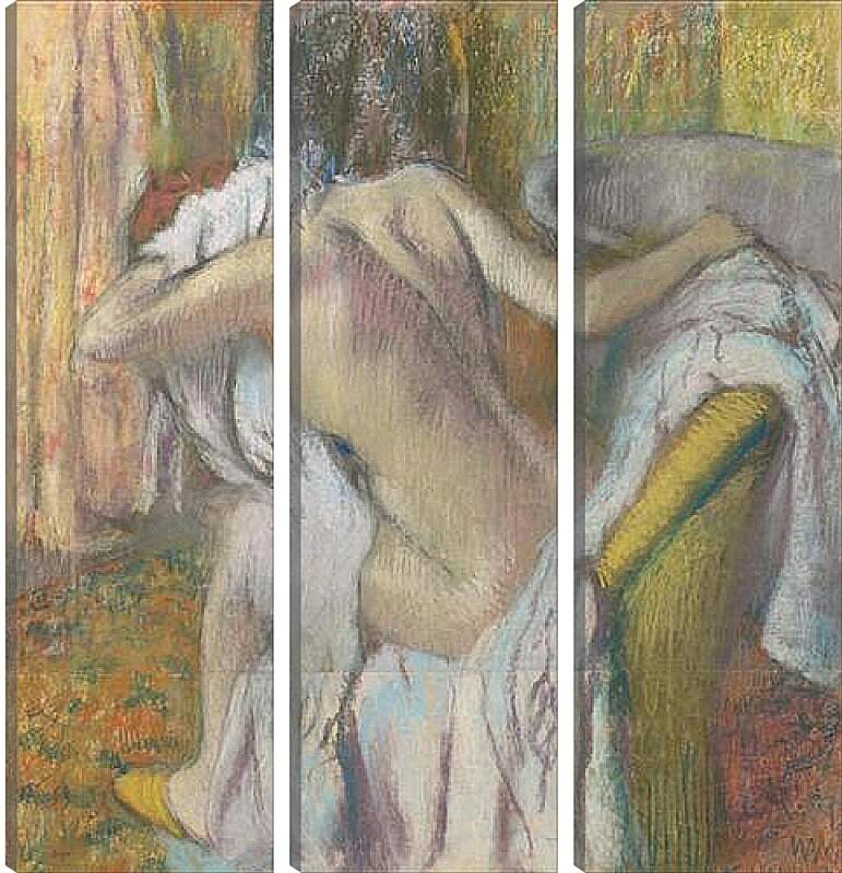 Модульная картина - After the Bath, Woman drying herself. Эдгар Дега