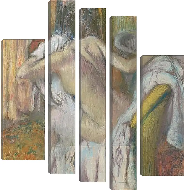 Модульная картина - After the Bath, Woman drying herself. Эдгар Дега