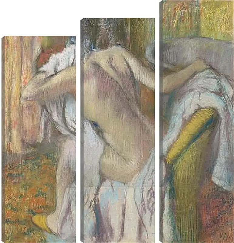 Модульная картина - After the Bath, Woman drying herself. Эдгар Дега