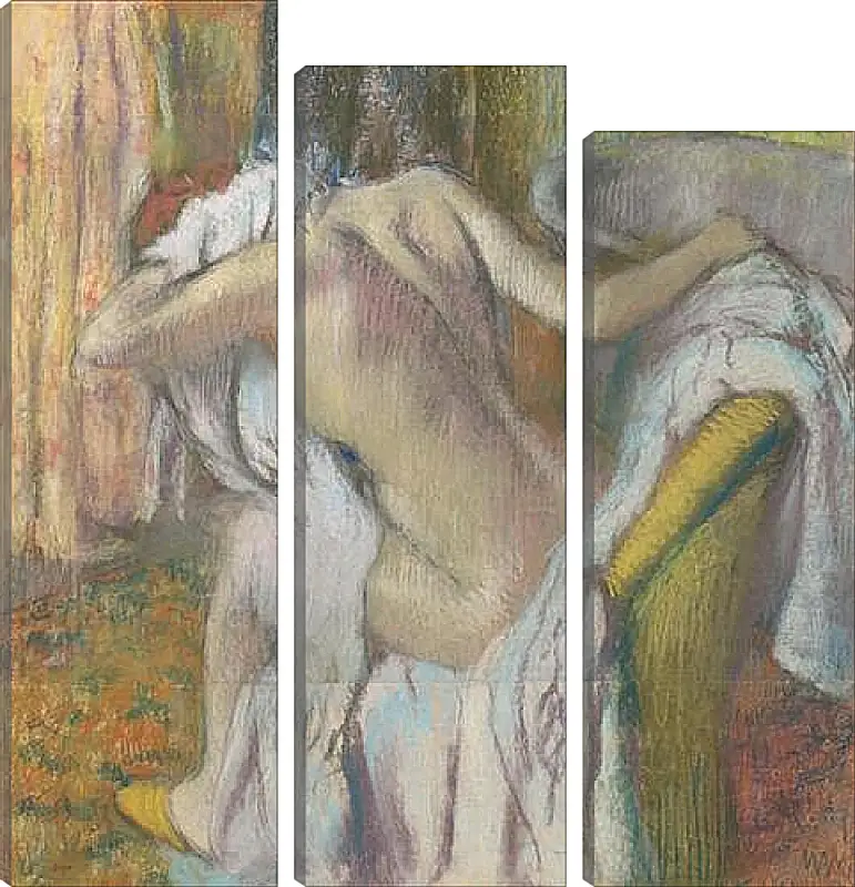 Модульная картина - After the Bath, Woman drying herself. Эдгар Дега