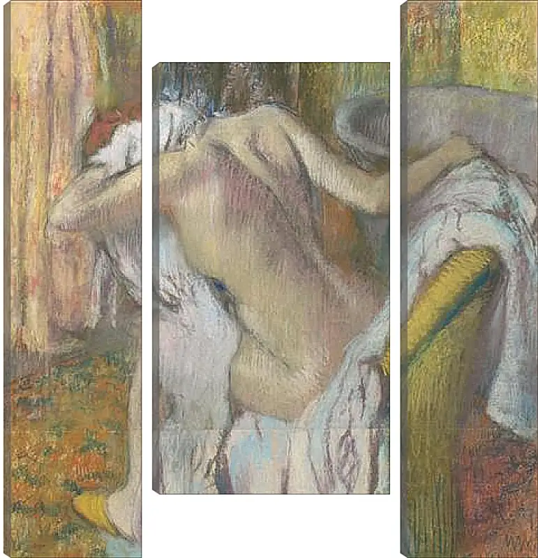 Модульная картина - After the Bath, Woman drying herself. Эдгар Дега