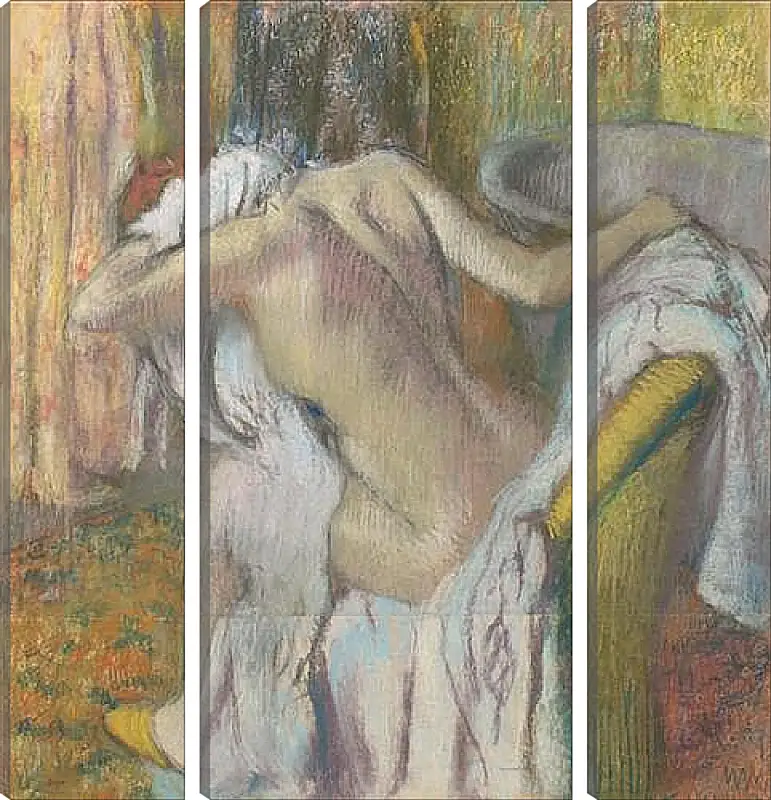 Модульная картина - After the Bath, Woman drying herself. Эдгар Дега