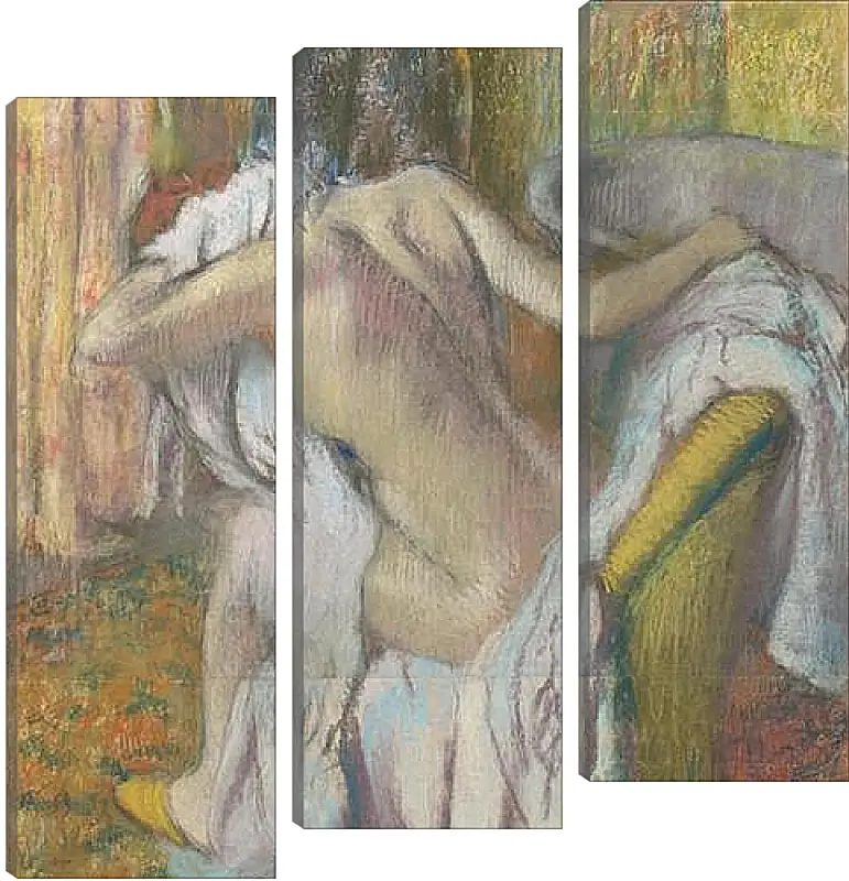 Модульная картина - After the Bath, Woman drying herself. Эдгар Дега