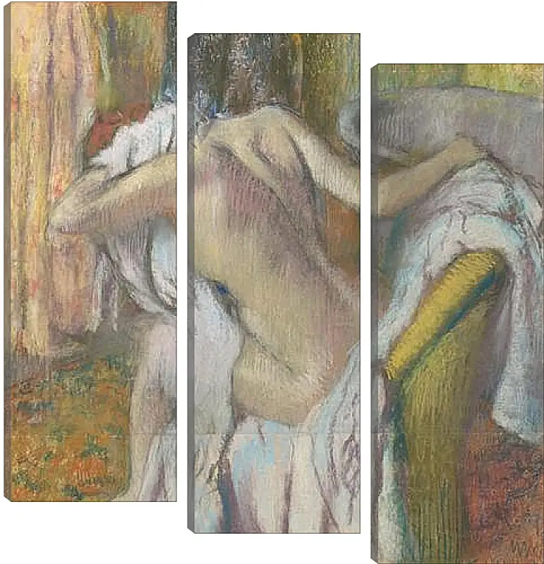 Модульная картина - After the Bath, Woman drying herself. Эдгар Дега