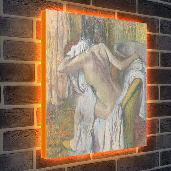 Лайтбокс световая панель - After the Bath, Woman drying herself. Эдгар Дега