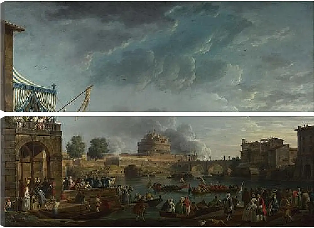 Модульная картина - A Sporting Contest on the Tiber at Rome. Клод Жозеф Верне