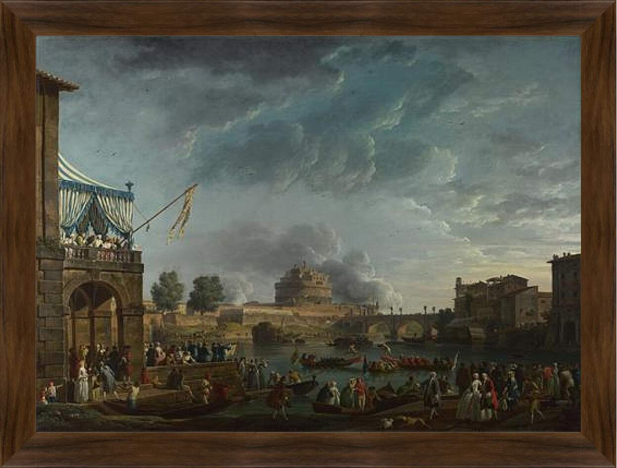 Картина в раме - A Sporting Contest on the Tiber at Rome. Клод Жозеф Верне