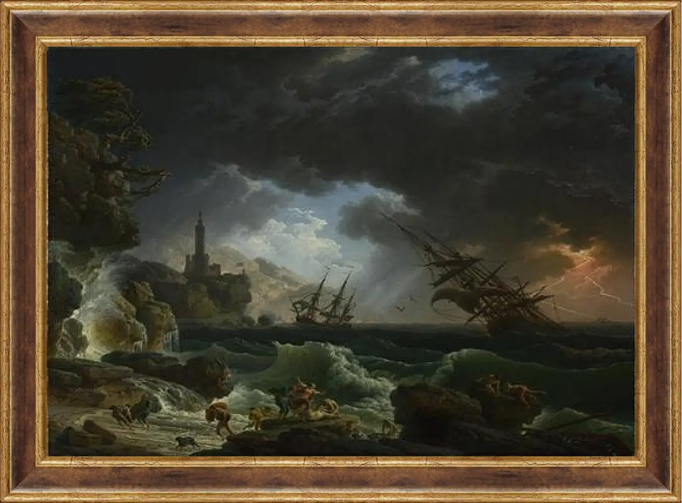 Картина в раме - A Shipwreck in Stormy Seas. Клод Жозеф Верне