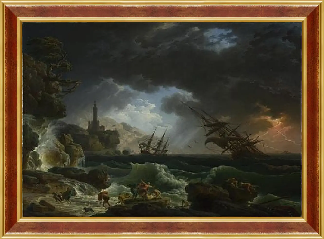 Картина в раме - A Shipwreck in Stormy Seas. Клод Жозеф Верне