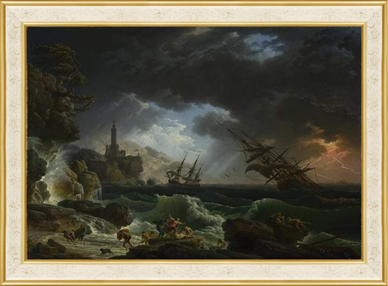 Картина в раме - A Shipwreck in Stormy Seas. Клод Жозеф Верне