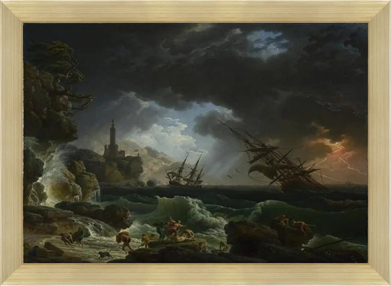 Картина в раме - A Shipwreck in Stormy Seas. Клод Жозеф Верне