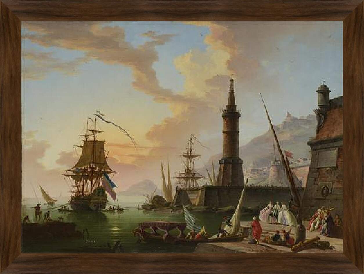 Картина в раме - A Seaport. Клод Жозеф Верне