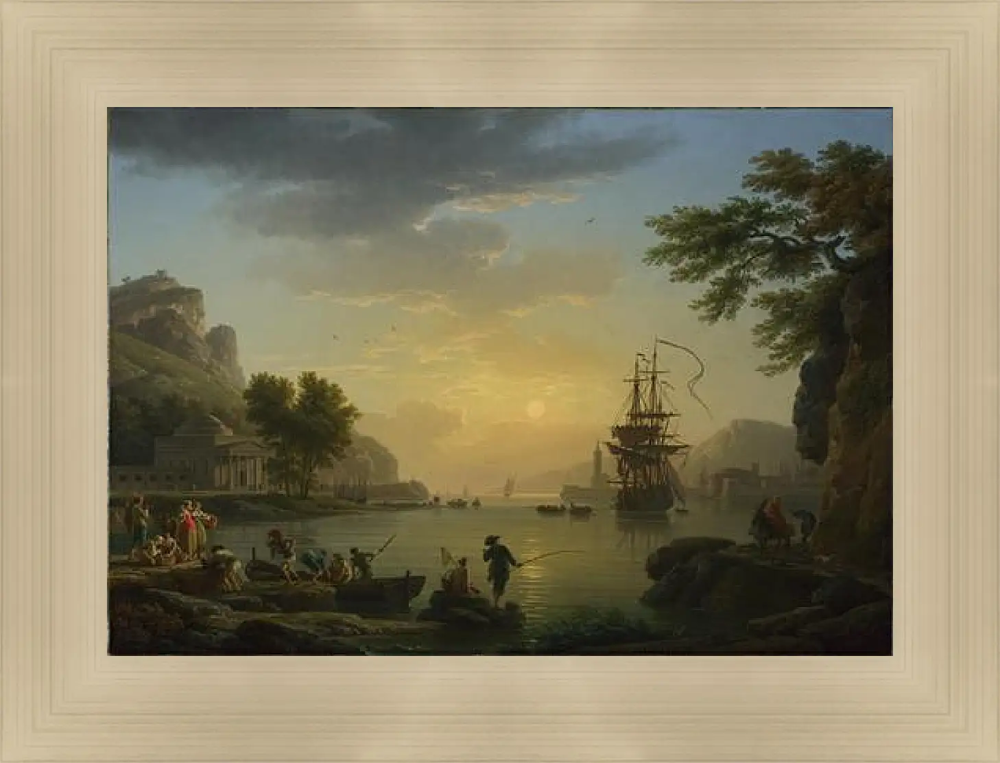 Картина в раме - A Landscape at Sunset. Клод Жозеф Верне