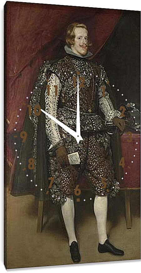 Часы картина - Philip IV of Spain in Brown and Silver. Диего Веласкес