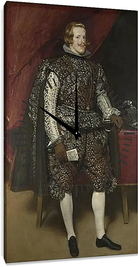 Часы картина - Philip IV of Spain in Brown and Silver. Диего Веласкес