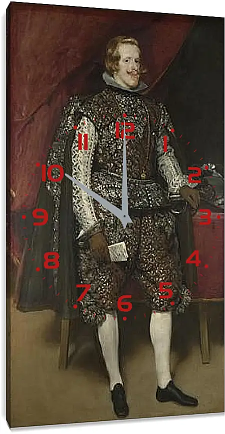 Часы картина - Philip IV of Spain in Brown and Silver. Диего Веласкес