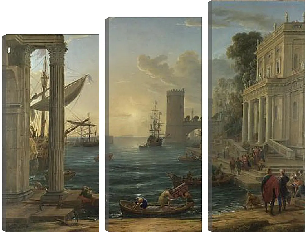 Модульная картина - Seaport with the Embarkation of the Queen of Sheba. Лоррен Клод