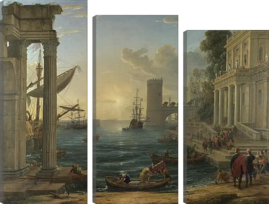 Модульная картина - Seaport with the Embarkation of the Queen of Sheba. Лоррен Клод