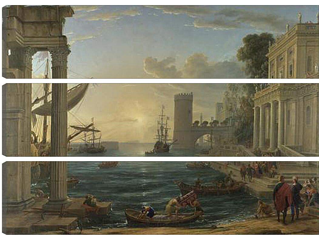 Модульная картина - Seaport with the Embarkation of the Queen of Sheba. Лоррен Клод