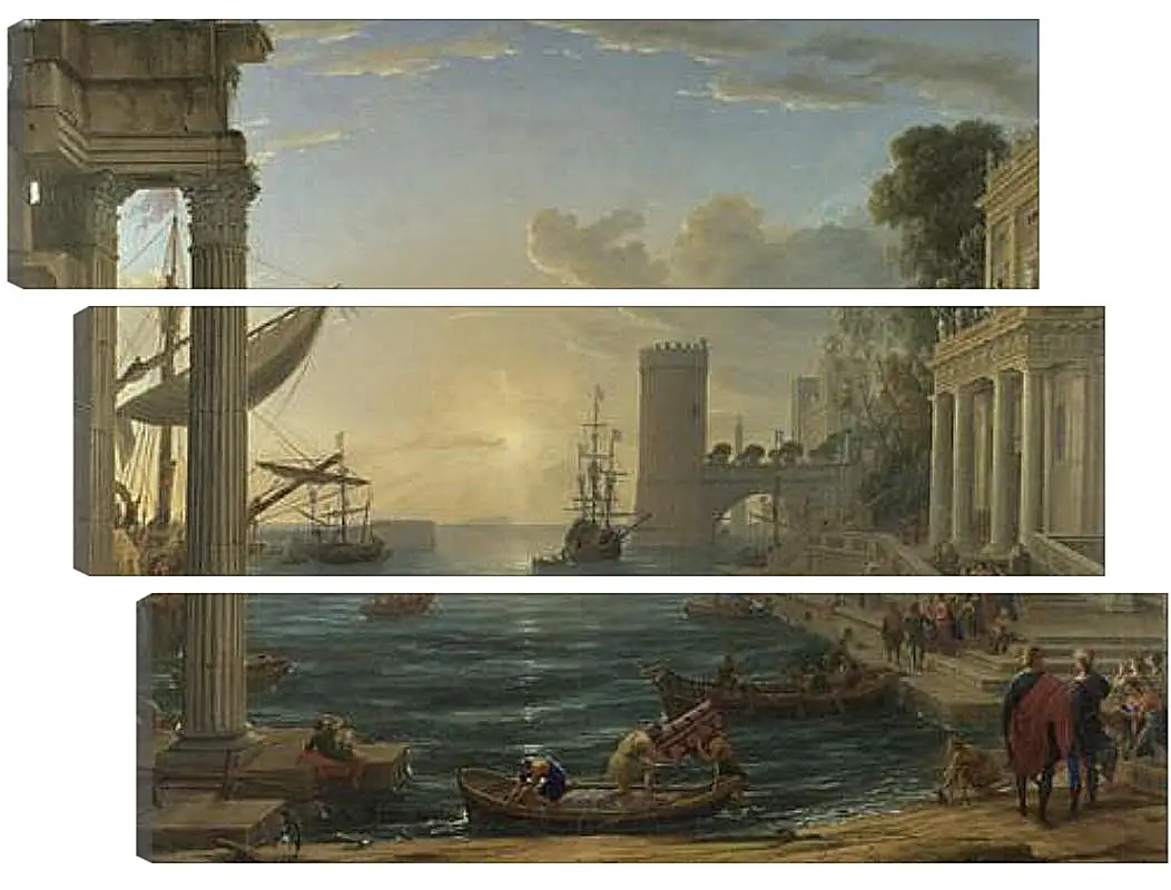 Модульная картина - Seaport with the Embarkation of the Queen of Sheba. Лоррен Клод