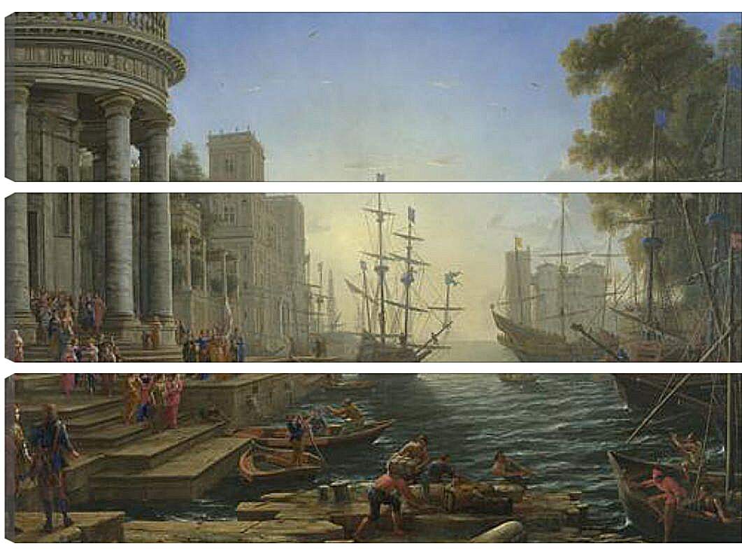 Модульная картина - Seaport with the Embarkation of Saint Ursula. Лоррен Клод