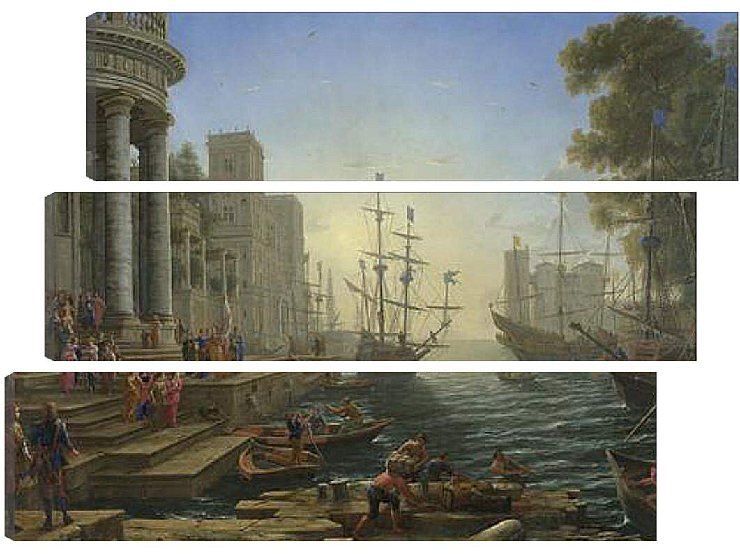 Модульная картина - Seaport with the Embarkation of Saint Ursula. Лоррен Клод