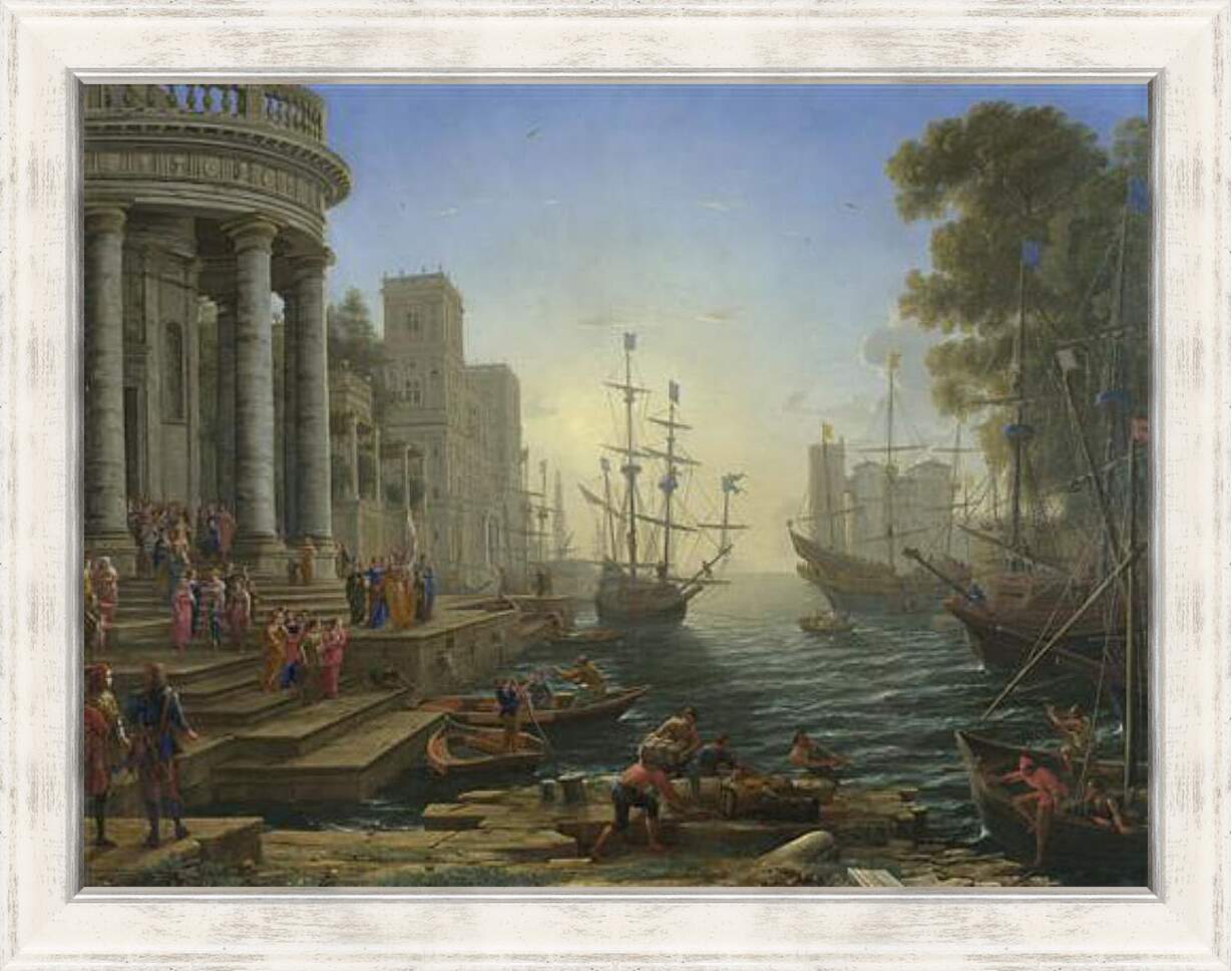 Картина в раме - Seaport with the Embarkation of Saint Ursula. Лоррен Клод