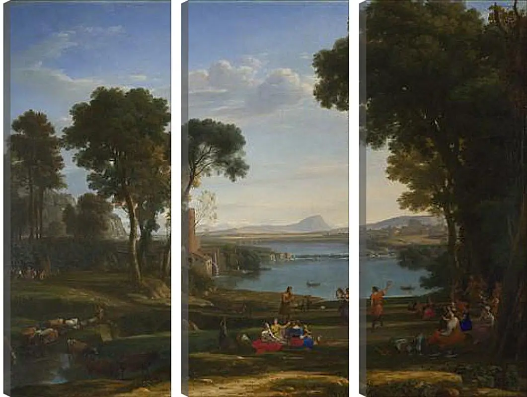 Модульная картина - Landscape with the Marriage of Isaac and Rebecca. Лоррен Клод