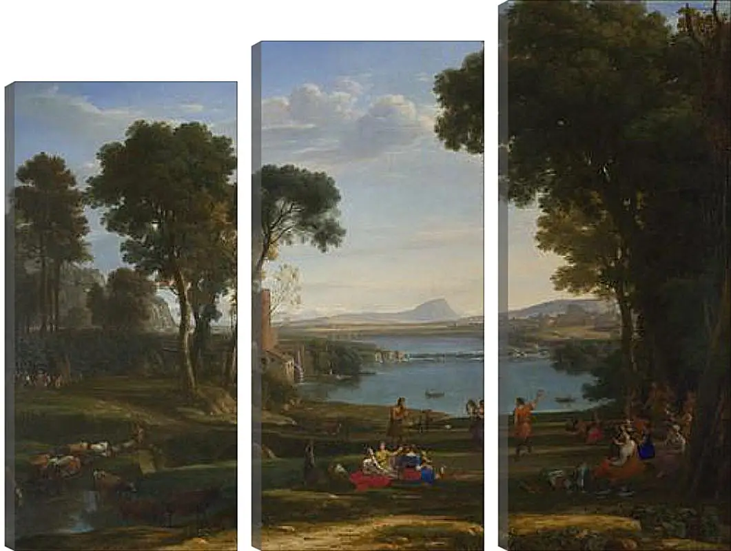 Модульная картина - Landscape with the Marriage of Isaac and Rebecca. Лоррен Клод