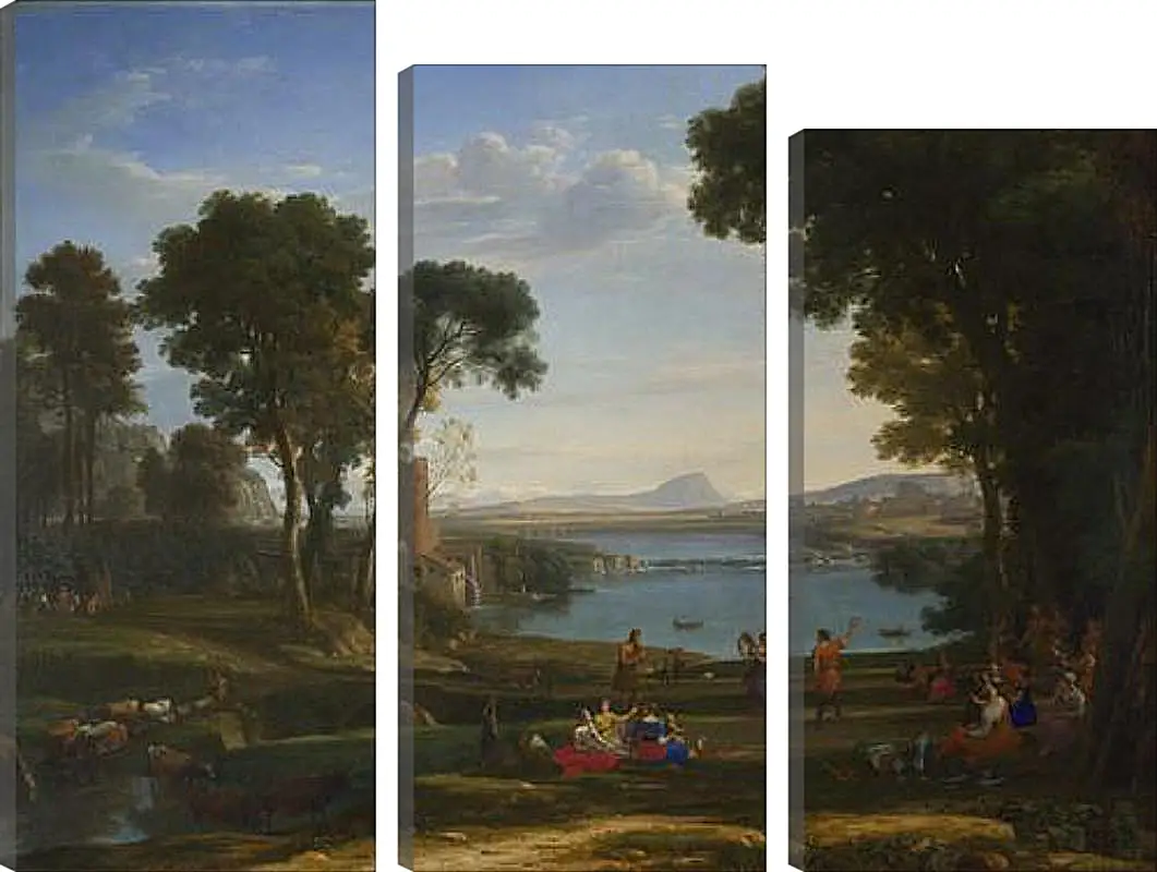 Модульная картина - Landscape with the Marriage of Isaac and Rebecca. Лоррен Клод