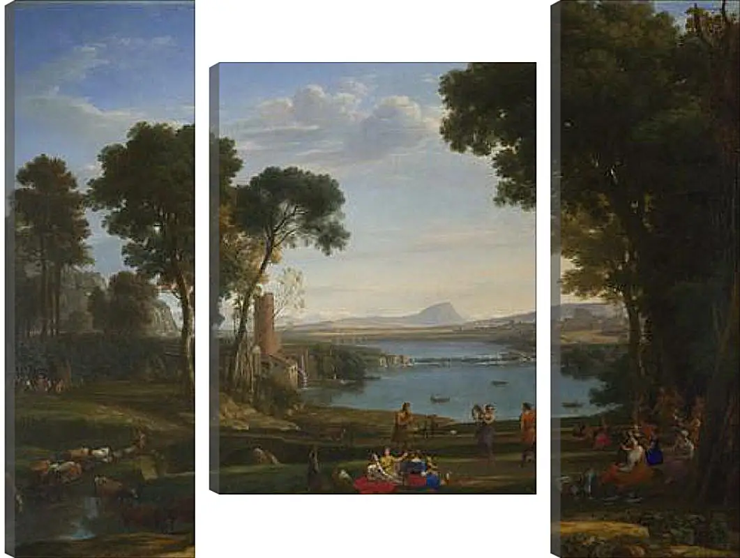 Модульная картина - Landscape with the Marriage of Isaac and Rebecca. Лоррен Клод